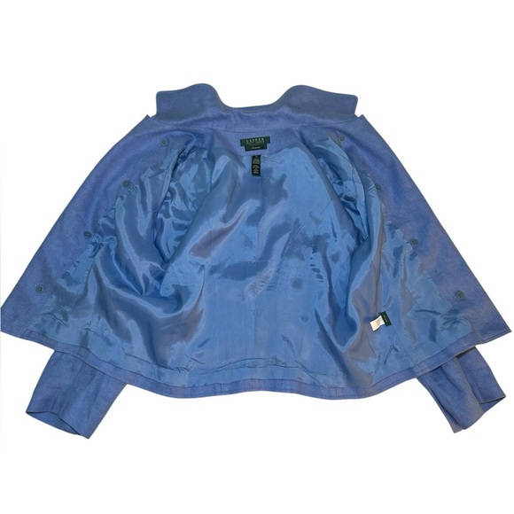 Lauren Ralph Lauren 100% Linen Double Breasted Blazer Military/Nautical Size 12 - Picture 8 of 14